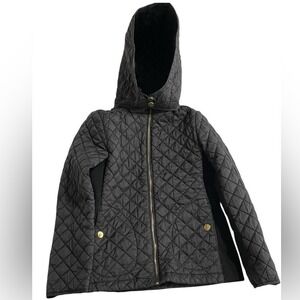 Copper Key Quilted Puffer Hooded Jacket Black‎ 6/6X Removable Hood Coat